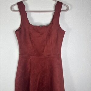 Alythea Red Fit Flare Dress Scallop Neck Coquette Fairycore Skater Gothic Small